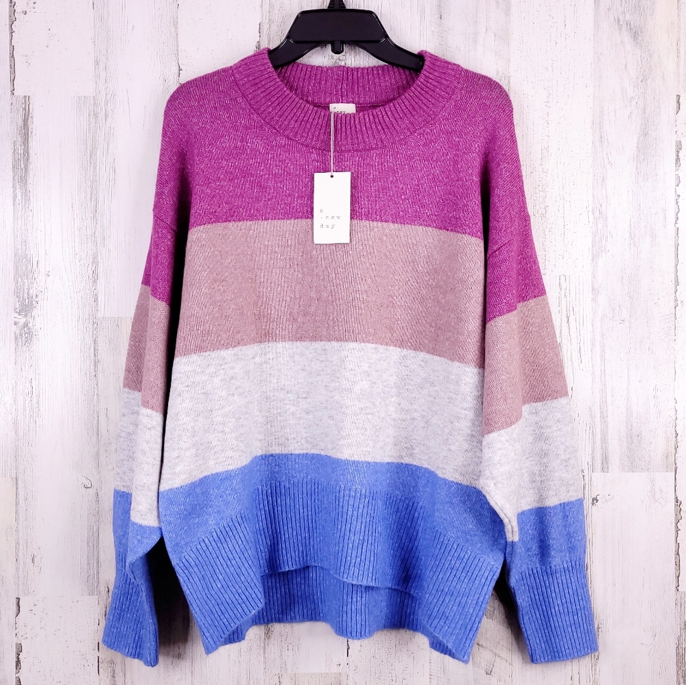 A new day Colorblock Soft Knit Crew Neck Sweater